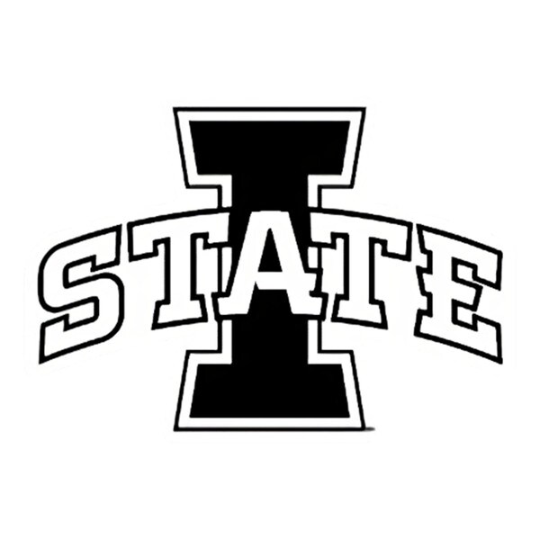 I-State Black & White Rugged Sticker (2.5"x3.5")